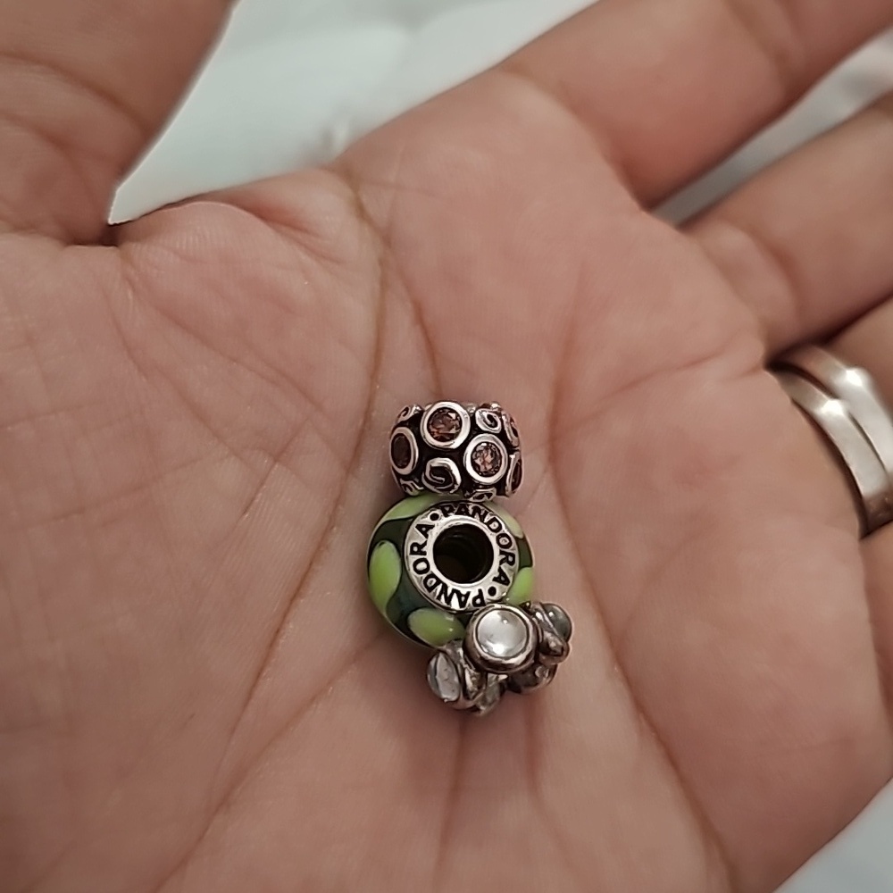 NIB/NIP Pandora Bracelet & Polishing Cloth With (8) Pre-Loved Beads - Picture 6 of 12